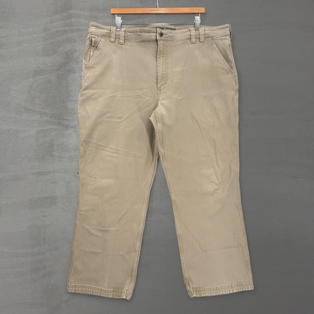 Duluth Trading Co Flex Fire Hose Pants Tan Khaki Relaxed Fit 44 x 28